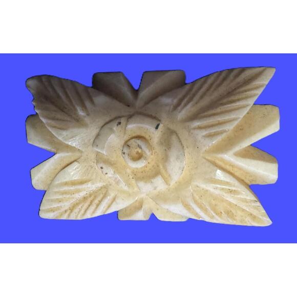 Unbranded Jewelry - Antique Hand Carved Bone 2" Dress or Scarf Clip Art Deco